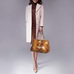 MICHAEL Michael Kors Brown Python Embossed Leather Tote