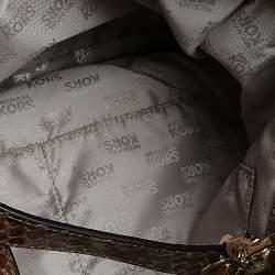 MICHAEL Michael Kors Brown Python Embossed Leather Tote