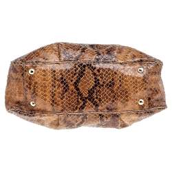 MICHAEL Michael Kors Brown Python Embossed Leather Tote