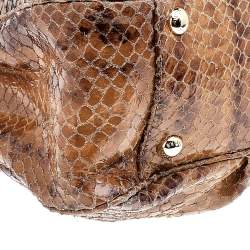 MICHAEL Michael Kors Brown Python Embossed Leather Tote