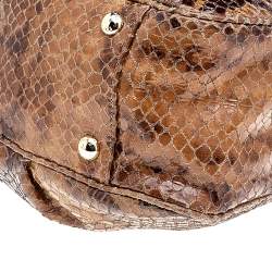 MICHAEL Michael Kors Brown Python Embossed Leather Tote