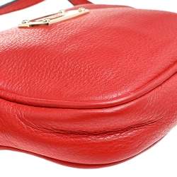 Pre Owned MICHAEL Michael Kors Red Leather Jet Set Crossbody Bag