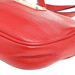 Pre Owned MICHAEL Michael Kors Red Leather Jet Set Crossbody Bag