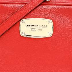 Pre Owned MICHAEL Michael Kors Red Leather Jet Set Crossbody Bag