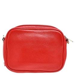 Pre Owned MICHAEL Michael Kors Red Leather Jet Set Crossbody Bag