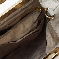 Pre Owned MICHAEL Michael Kors Off White Leather Crossbody Bag