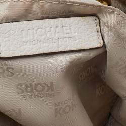 Pre Owned MICHAEL Michael Kors Off White Leather Crossbody Bag