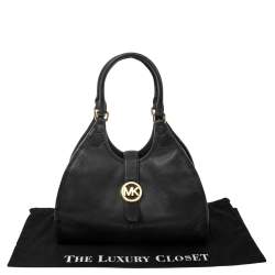 مملوكة مسبقًا MICHAEL Michael Kors Black Leather Hudson Hobo 