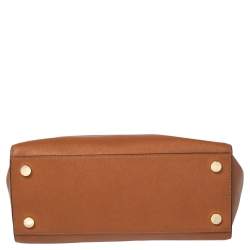 Pre Owned حقيبة يد توتس مايكل مايكل كورس سيلما جلد سافيانو بني كبيرة