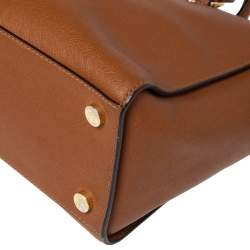 Pre Owned حقيبة يد توتس مايكل مايكل كورس سيلما جلد سافيانو بني كبيرة