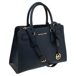 Pre Owned حقيبة يد مايكل مايكل كورس ديلون جلد سافيانو كحلي