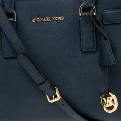 Pre Owned حقيبة يد مايكل مايكل كورس ديلون جلد سافيانو كحلي