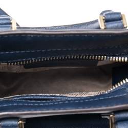 Pre Owned MICHAEL Michael Kors Blue Leather Mini Bridgette Tote