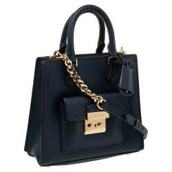 Pre Owned MICHAEL Michael Kors Blue Leather Mini Bridgette Tote