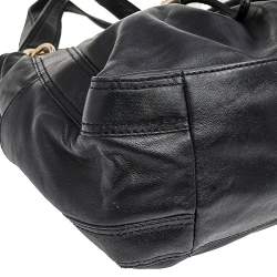 Pre Owned حقيبة كتف مايكل مايكل كورس لودلو جلد أسود برباط 