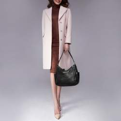 Pre Owned MICHAEL Michael Kors Black Leather Braided Vanilla Hobo