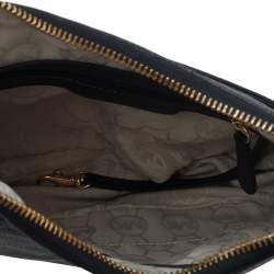 Pre Owned MICHAEL Michael Kors Black Leather Braided Vanilla Hobo