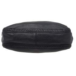 Pre Owned MICHAEL Michael Kors Black Leather Braided Vanilla Hobo