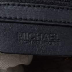 Pre Owned MICHAEL Michael Kors Black Leather Braided Vanilla Hobo