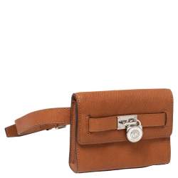 Pre Owned MICHAEL Michael Kors Tan Leather Hamilton Belt Bag