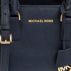 Pre Owned حقيبة يد توتس مايكل مايكل كورس ديلون جلد أزرق صغيرة