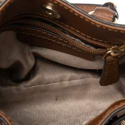 Pre Owned MICHAEL Michael Kors Brown Saffiano Leather Mini Hamilton Crossbody Bag