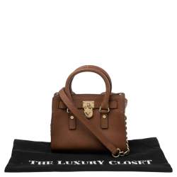 Pre Owned MICHAEL Michael Kors Brown Saffiano Leather Mini Hamilton Crossbody Bag