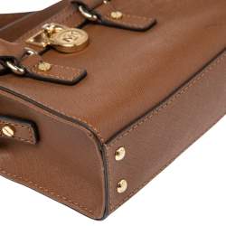 Pre Owned MICHAEL Michael Kors Brown Saffiano Leather Mini Hamilton Crossbody Bag