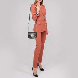 Pre Owned حقيبة كروس مايكل مايكل كورس "فولتون" جلد أسود