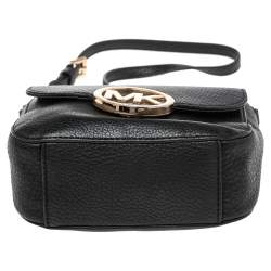 Pre Owned حقيبة كروس مايكل مايكل كورس "فولتون" جلد أسود