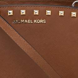 مملوكة مسبقًا حقيبة كروس مايكل مايكل كورس سلما صغرة جلد بني فاتح