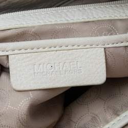 Pre Owned MICHAEL Micheal Kors Cream Leather Jet Set Chain Tote
