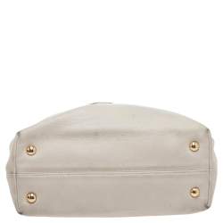Pre Owned MICHAEL Micheal Kors Cream Leather Jet Set Chain Tote