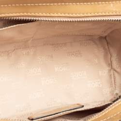 Pre Owned MICHAEL Michael Kors Beige Quilted Patent Leather Vivianne Satchel