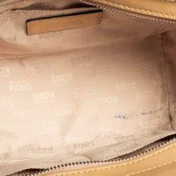Pre Owned MICHAEL Michael Kors Beige Quilted Patent Leather Vivianne Satchel