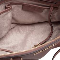 Pre Owned MICHAEL Michael Kors Old Rose Leather Cindy Dome Satchel