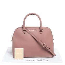 Pre Owned MICHAEL Michael Kors Old Rose Leather Cindy Dome Satchel