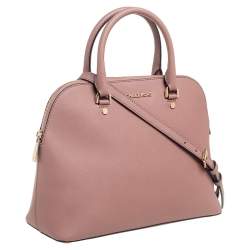 Pre Owned MICHAEL Michael Kors Old Rose Leather Cindy Dome Satchel