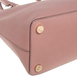 Pre Owned MICHAEL Michael Kors Old Rose Leather Cindy Dome Satchel