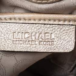 Pre Owned MICHAEL Michael Kors Gold Leather Frankie Drawstring Bag