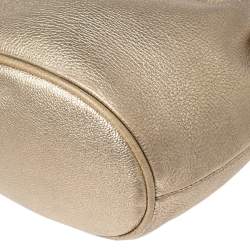 Pre Owned MICHAEL Michael Kors Gold Leather Frankie Drawstring Bag