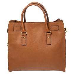 Pre Owned MICHAEL Michael Kors Tan Leather Large Hamilton North South Tote