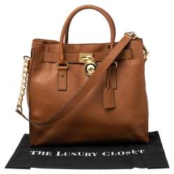 Pre Owned MICHAEL Michael Kors Tan Leather Large Hamilton North South Tote