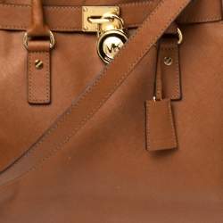 Pre Owned MICHAEL Michael Kors Tan Leather Large Hamilton North South Tote