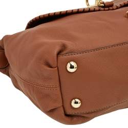 مملوكة مسبقًا حقيبة ساتشل مايكل مايكل كورس جلد محبب بني