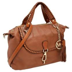 مملوكة مسبقًا حقيبة ساتشل مايكل مايكل كورس جلد محبب بني