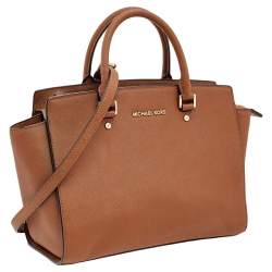 مملوكة مسبقًا MICHAEL Michael Kors Brown Leather Large Selma Satchel