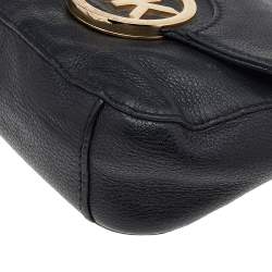 Pre Owned حقيبة كروس مايكل مايكل كورس فولتون جلد أسود