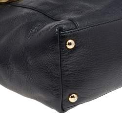 Pre Owned حقيبة يد مايكل مايكل كورس جت ست سحاب علوي جلد بيج/ أسود