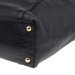 Pre Owned حقيبة يد مايكل مايكل كورس جت ست سحاب علوي جلد بيج/ أسود